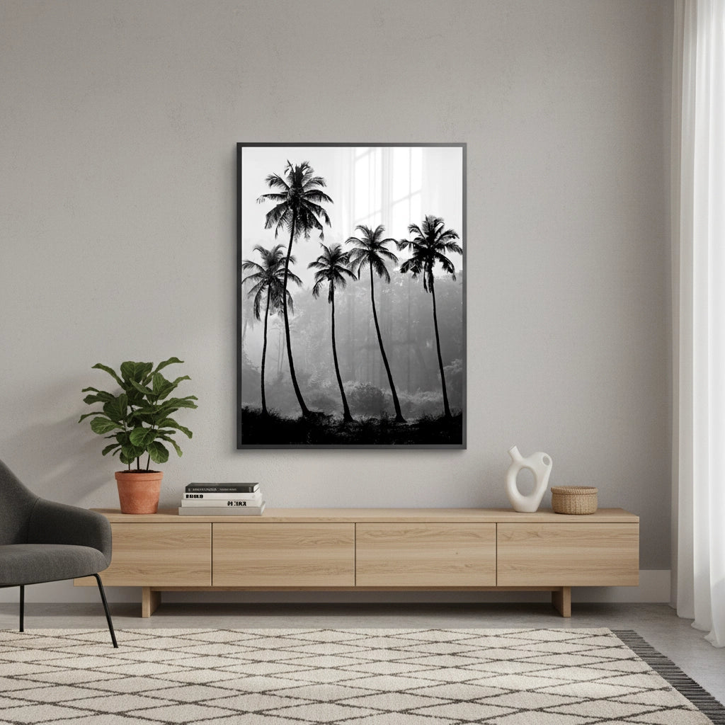 2Monochrome Palm Silhouette - Fine Art