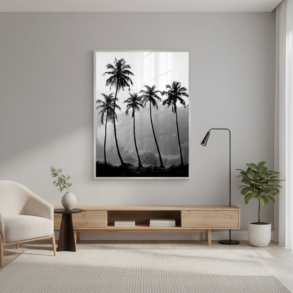 2Monochrome Palm Silhouette - Fine Art