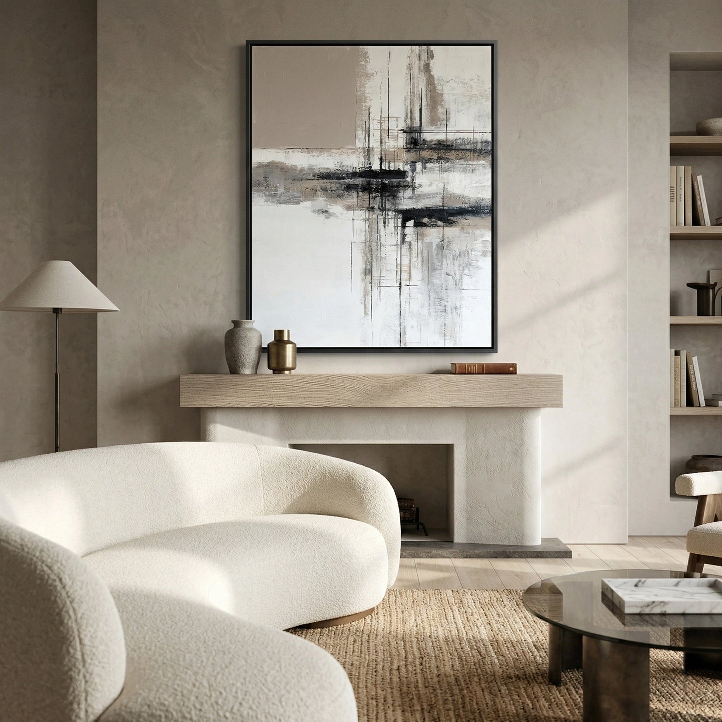 2Hand-blown 'Morning Mist' glass vase with a frosted gradient and ripple texture, a chic artisanal accessory for a high-end UAE home.