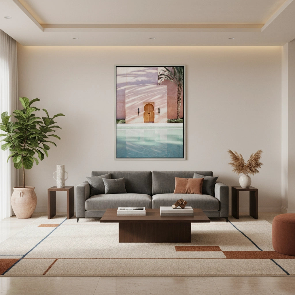 2Moroccan Pink Wall  - Canvas