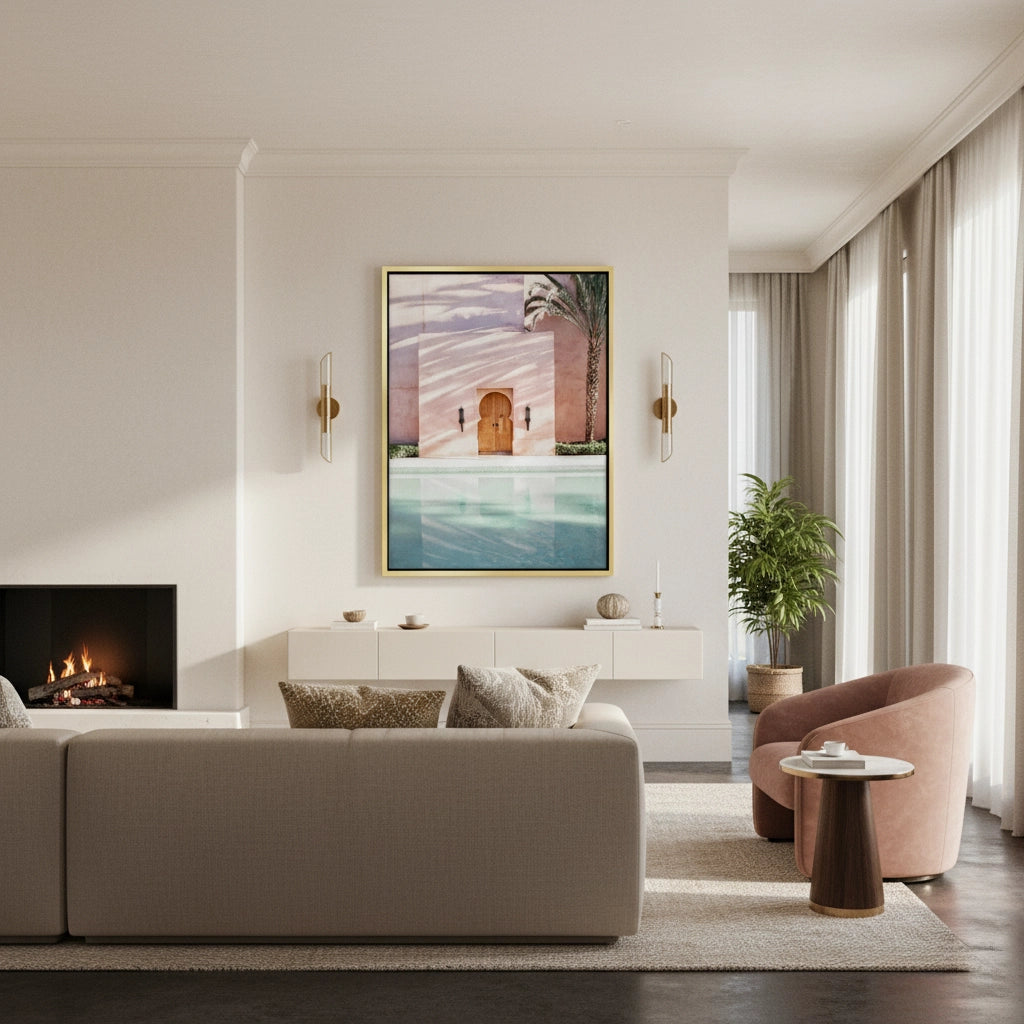 2Moroccan Pink Wall  - Canvas