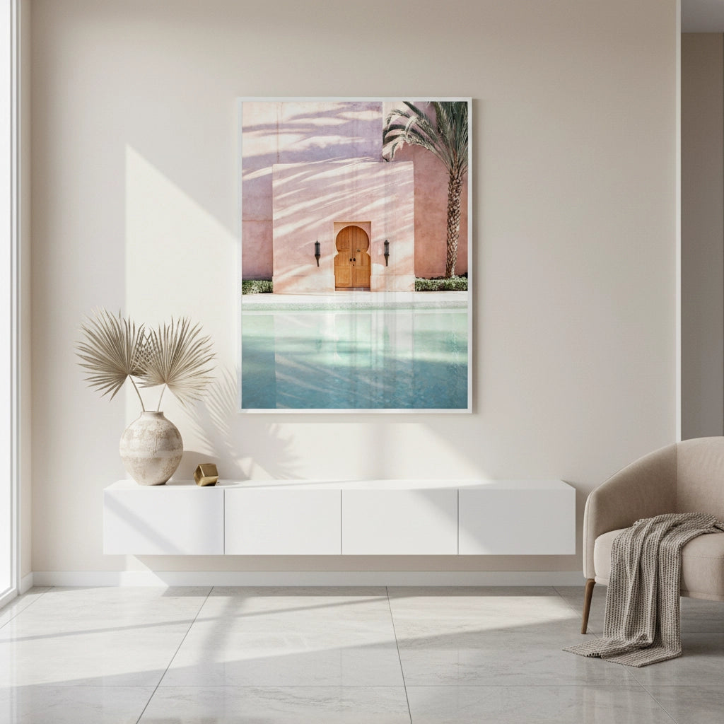 Moroccan Pink Wall - Fine Art - Jasmineart.ae