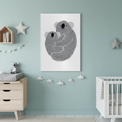 Mother and Child Koala Cuddle - Canvas
