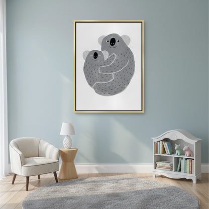 Mother and Child Koala Cuddle - Canvas