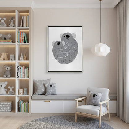 Mother and Child Koala Cuddle - Canvas