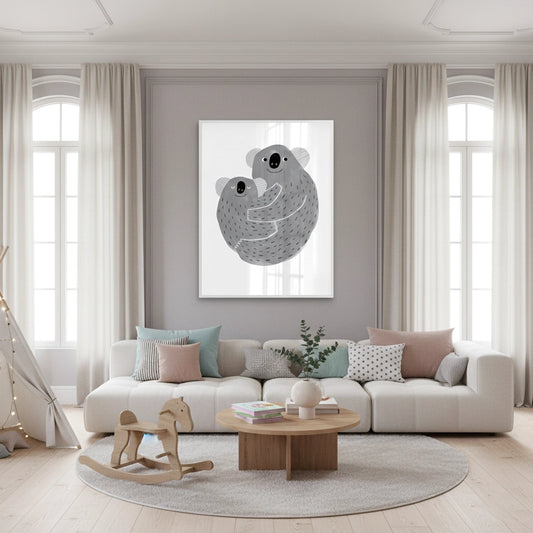 Mother and Child Koala Cuddle - Fine Art