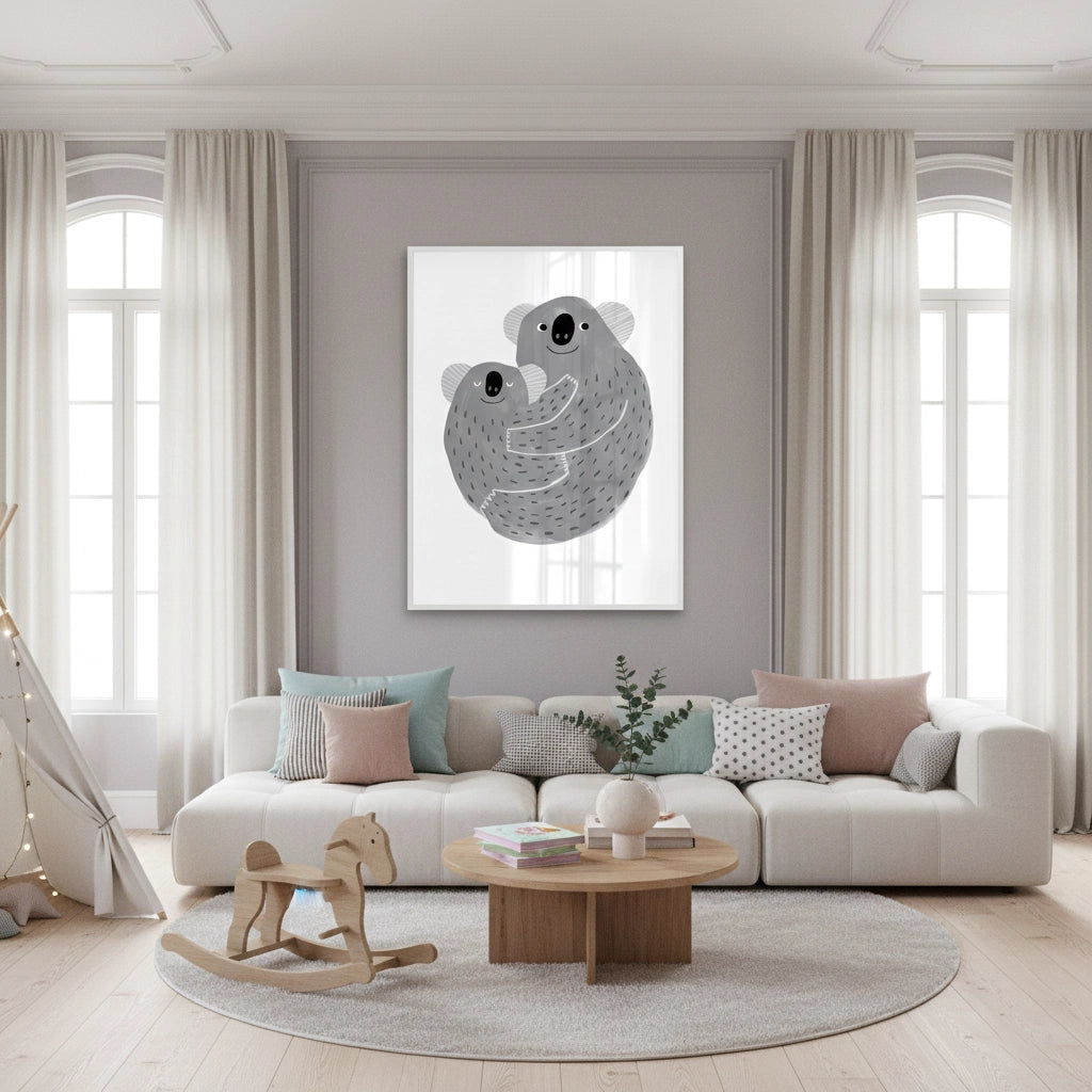 Mother and Child Koala Cuddle - Fine Art - Jasmineart.ae
