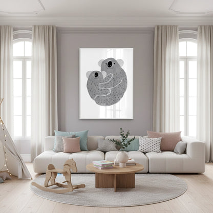 Mother and Child Koala Cuddle - Fine Art
