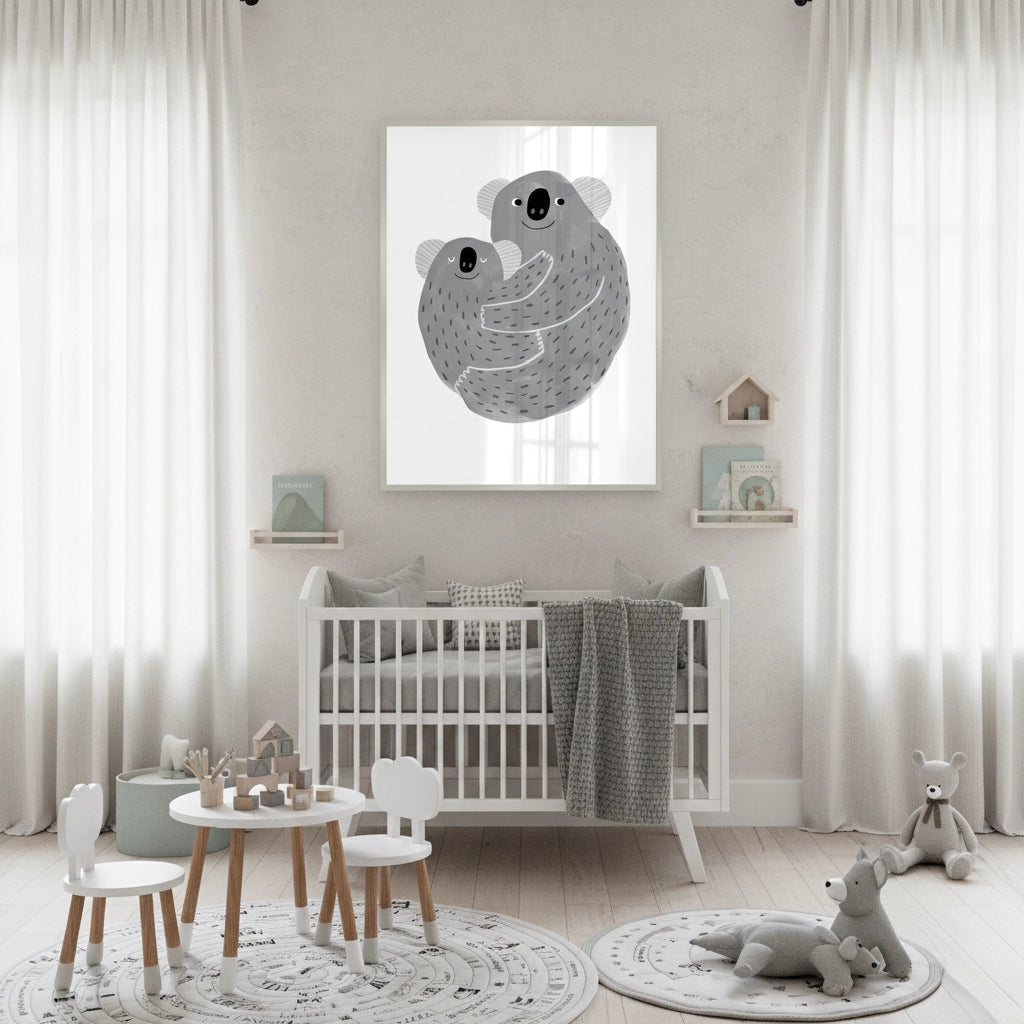 2Mother and Child Koala Cuddle - Fine Art