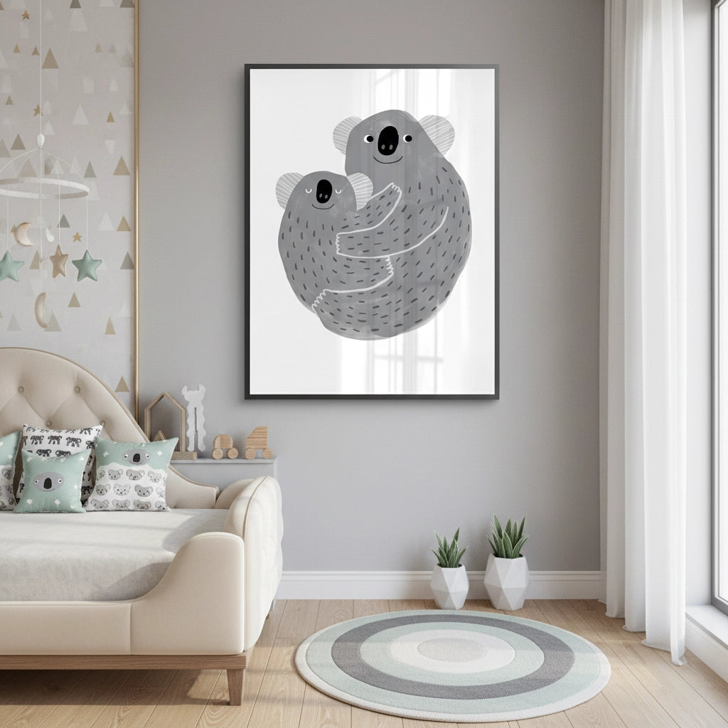 2Mother and Child Koala Cuddle - Fine Art