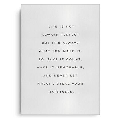 Motivational Happiness Quote - Canvas