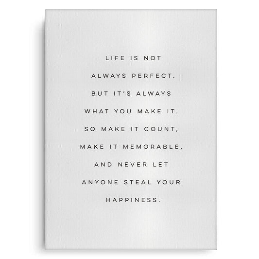 Motivational Happiness Quote - Canvas