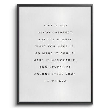 Motivational Happiness Quote - Canvas