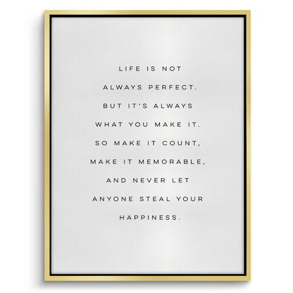 Motivational Happiness Quote - Canvas