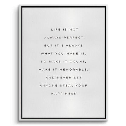 Motivational Happiness Quote - Canvas
