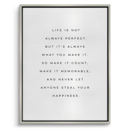Motivational Happiness Quote - Canvas