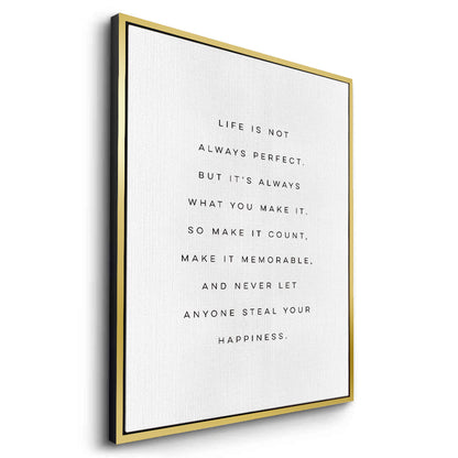 Motivational Happiness Quote - Canvas