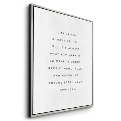 Motivational Happiness Quote - Canvas
