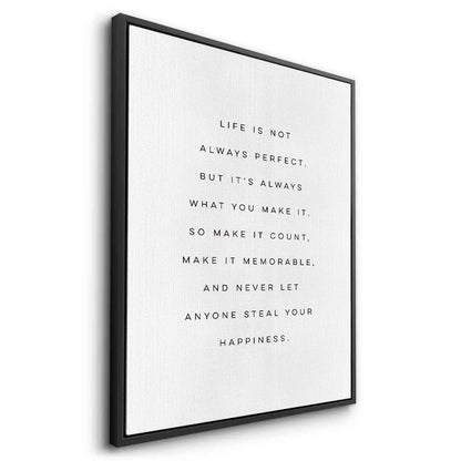 Motivational Happiness Quote - Canvas