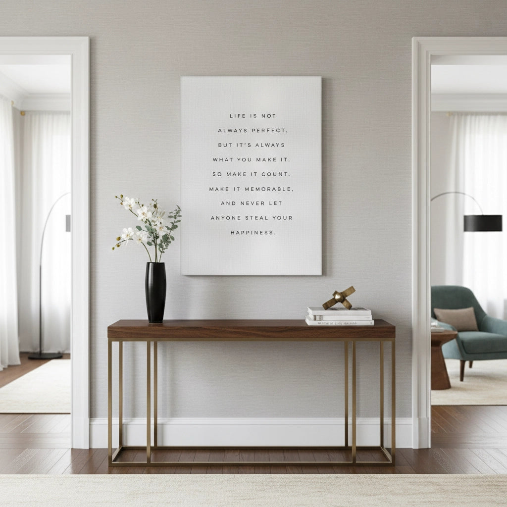 Motivational Happiness Quote - Canvas