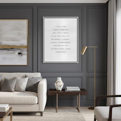 Motivational Happiness Quote - Canvas