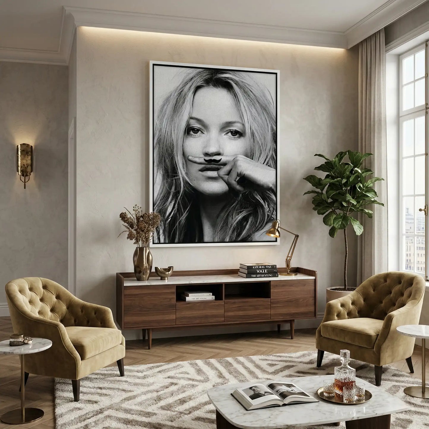 2Mustache Finger - Canvas