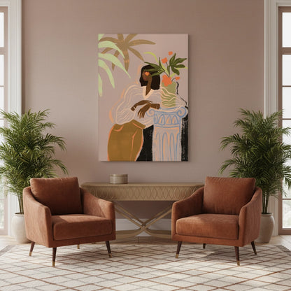 Muted Botanical Portrait - Canvas