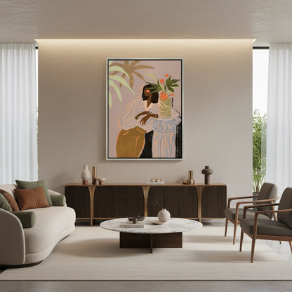 Muted Botanical Portrait - Canvas