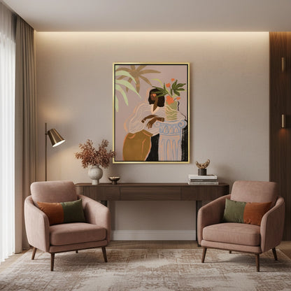 Muted Botanical Portrait - Canvas