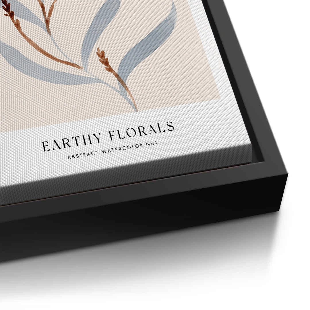 2Muted Indigo and Rust Floral - Canvas