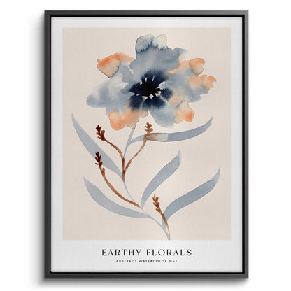 Muted Indigo and Rust Floral - Canvas
