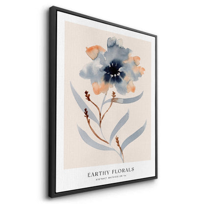 Muted Indigo and Rust Floral - Canvas