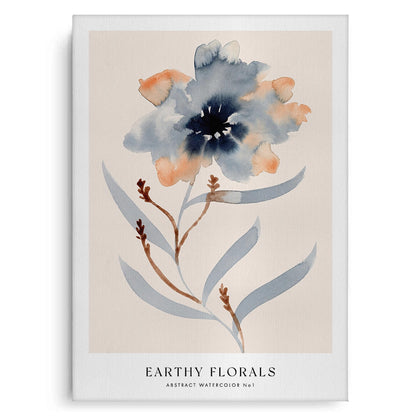 Muted Indigo and Rust Floral - Canvas