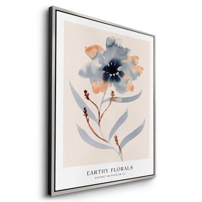 Muted Indigo and Rust Floral - Canvas
