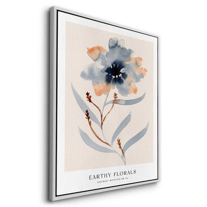 Muted Indigo and Rust Floral - Canvas