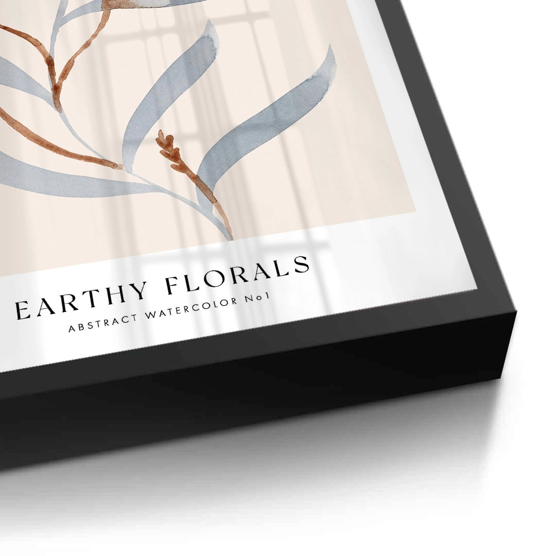 2Muted Indigo and Rust Floral - Fine Art