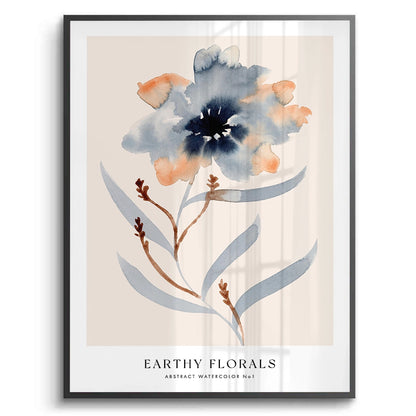 Muted Indigo and Rust Floral - Fine Art