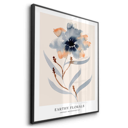 Muted Indigo and Rust Floral - Fine Art