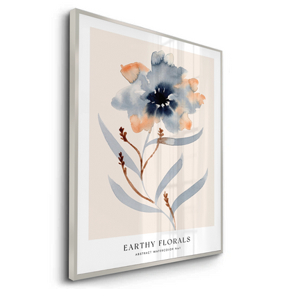 Muted Indigo and Rust Floral - Fine Art
