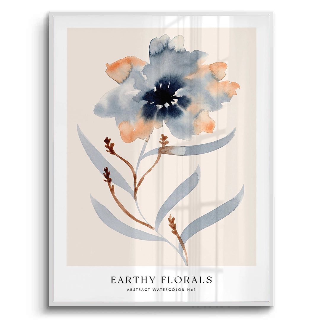 2Muted Indigo and Rust Floral - Fine Art