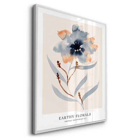 Muted Indigo and Rust Floral - Fine Art