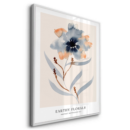 Muted Indigo and Rust Floral - Fine Art