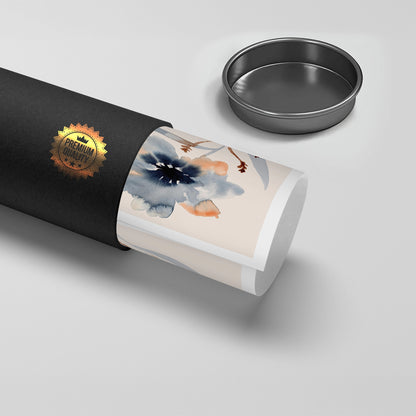 Muted Indigo and Rust Floral - Poster