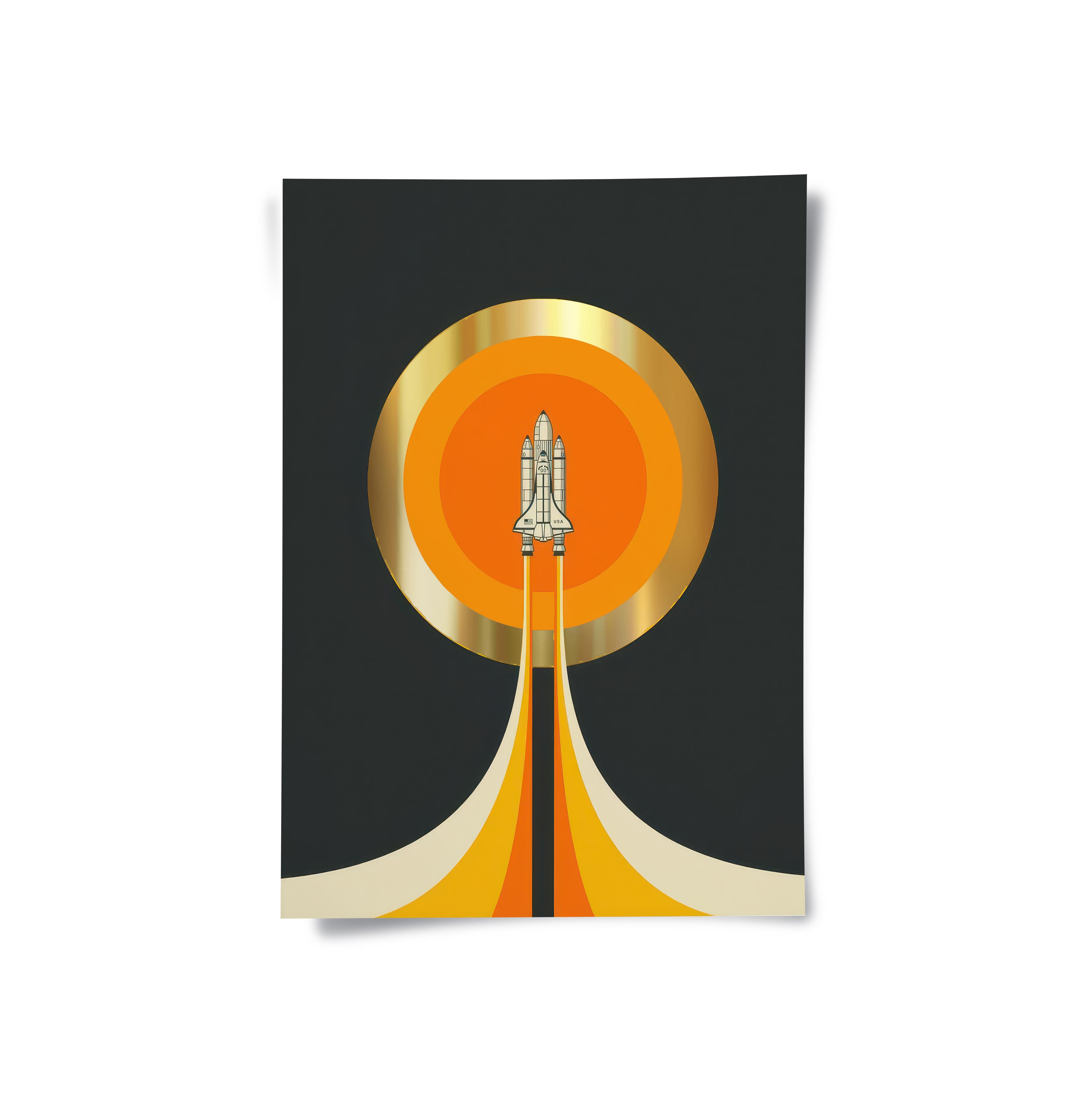 NASA Inspired Rocket Ship - Poster - Jasmineart.ae