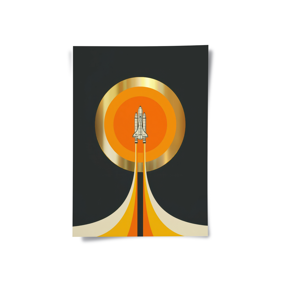 Cellophane Rocketship NASA Inspired Rocket Ship - Poster - Jasmineart.ae