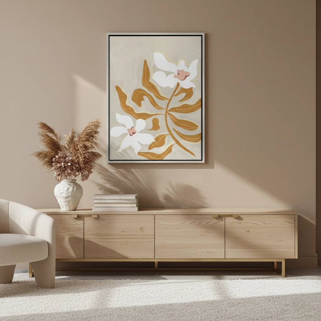 2Neutral Earth Tone Floral - Canvas