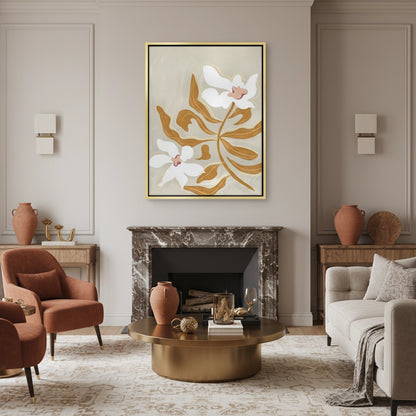 Neutral Earth Tone Floral - Canvas