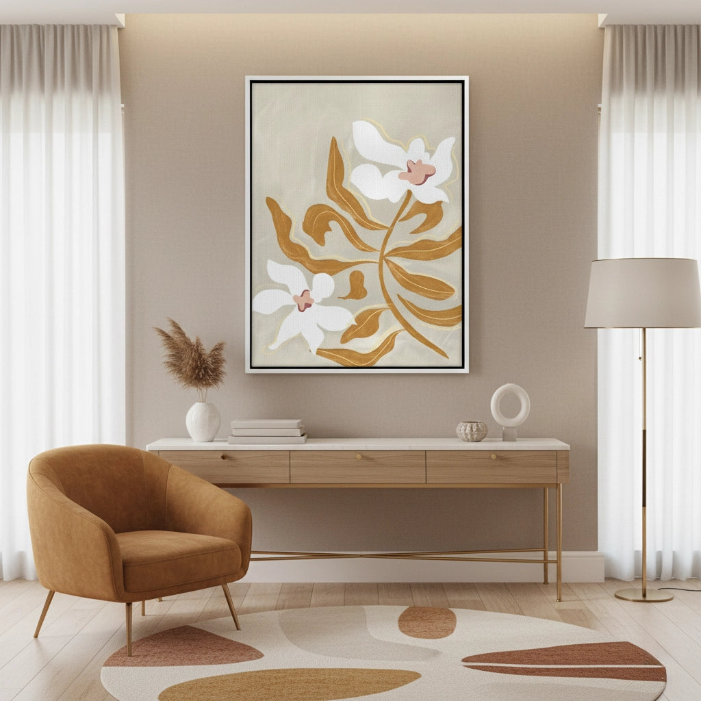 2Neutral Earth Tone Floral - Canvas