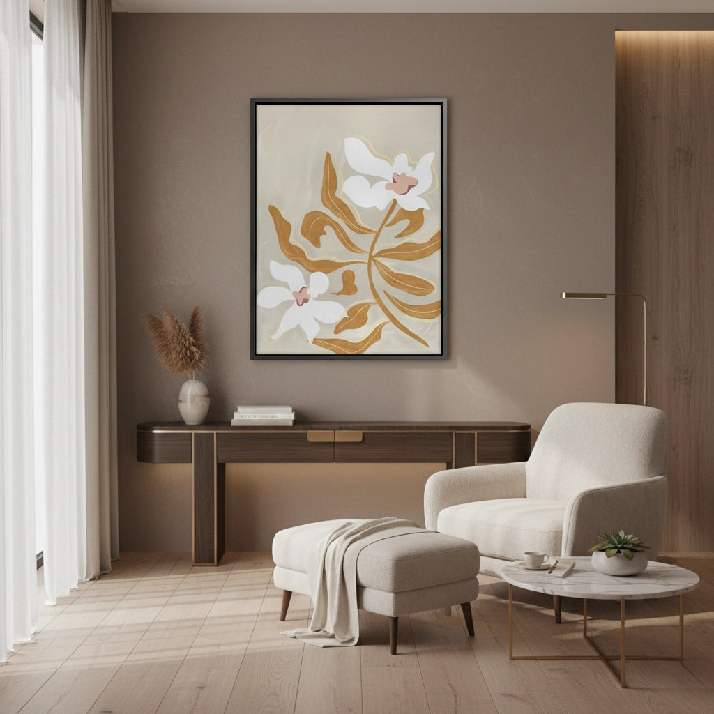 2Neutral Earth Tone Floral - Canvas