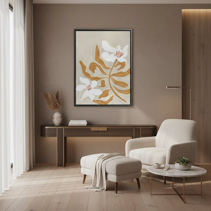 Neutral Earth Tone Floral - Canvas